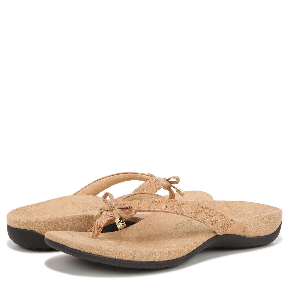 Vionic Women's Rest Bella Toe Post Sandal- Supportive Ladies, Red, Size 6.5